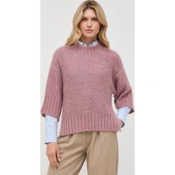 Marella sweter z domieszką wełny damski kolor różowy. Czerwone swetry Marella, m, bez wzorów, z dzianiny, bez ramiączek. Za 889.99 zł.