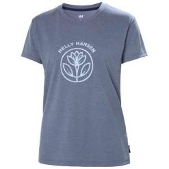 Koszulka sportowa damska Helly Hansen W Skog Recycled Graphic Tee. Niebieskie t-shirty sportowe Helly Hansen, xs, bez wzorów, z poliesteru, bez ramiączek, trekkingowe. Za 245.00 zł.