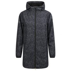 Trespass Parched - Damska kurtka przeciwdeszczowa z czarnym nadrukiem. Czarne kurtki Trespass, bez wzorów, sportowe, bez kaptura. Za 414.99 zł.