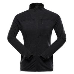 Bluza damska trekkingowa szybkoschnąca Alpine Pro Onneca 3. Czarne bluzy Alpine Pro, bez wzorów, bez kaptura, rowerowe. W wyprzedaży za 229.00 zł.