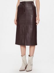 Max Mara Leisure Spódnica skórzana Ethel 2416771027 Bordowy Regular Fit. Czerwone spódnice Max Mara Leisure, m, bez wzorów, z syntetyku. Za 469.99 zł.