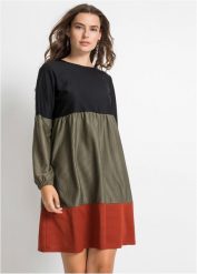Sukienka mini. Czarne sukienki bonprix, bez wzorów, bez kołnierzyka, bez ramiączek, mini. Za 79.99 zł.