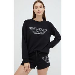 Emporio Armani Underwear bluza damska kolor czarny z aplikacją. Czarne bluzy Emporio Armani Underwear, l, z aplikacjami, z dzianiny, bez kaptura. Za 429.99 zł.