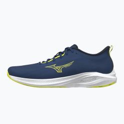 Buty do biegania Mizuno Enerzy Runnerz 2. Niebieskie buty do biegania Mizuno, bez wzorów, z gumy, bez zapięcia, do biegania. Za 249.99 zł.