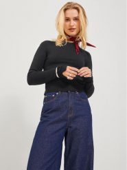 JJXX Sweter 12224416 Czarny Slim Fit. Czarne swetry JJXX, l, bez wzorów, z wiskozy, bez ramiączek. Za 119.99 zł.