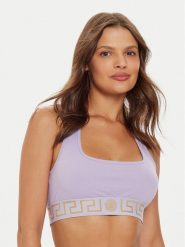 Versace Biustonosz top AUD01039 1A1001 Różowy. Czerwone biustonosze Versace, bez wzorów, z bawełny, bez kołnierzyka, bez ramiączek. Za 199.99 zł.