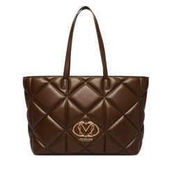 Torebka LOVE MOSCHINO. Brązowe shopper bag Love Moschino, bez wzorów, bez dodatków. Za 1,059.00 zł.