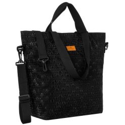 Wygodny shopper damski z poliestru w czarnym kolorze Rovicky R-TZ15605. Czarne shopper bag ROVICKY, bez wzorów, bez dodatków. Za 59.99 zł.