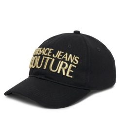 Czapka z daszkiem Versace Jeans Couture. Czarne czapki z daszkiem Versace Jeans Couture, bez wzorów, z jeansu. Za 219.99 zł.