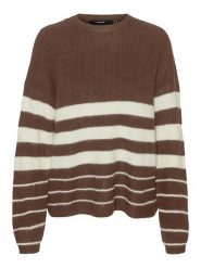 Vero Moda Sweter w kolorze brązowo-kremowym rozmiar: XS. Brązowe swetry Vero Moda, xs, bez wzorów, ze splotem, bez ramiączek. Za 61.60 zł.