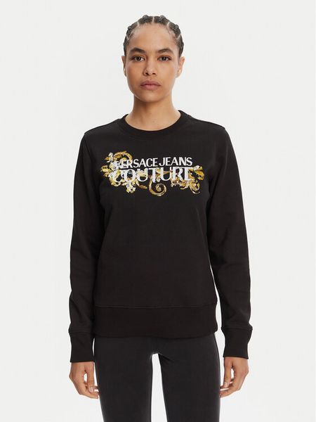 Versace Jeans Couture Bluza 78HAIC06 Czarny Regular Fit. Czarne bluzy Versace Jeans Couture, m, bez wzorów, z bawełny, bez ramiączek, bez kaptura. Za 629.99 zł.