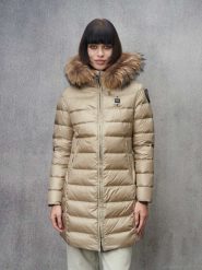 DŁUŻSZA BEŻOWA KURTKA Z FUTERKIEM BLAUER. Brązowe kurtki Blauer, m, z aplikacjami, z futra, bez kaptura. W wyprzedaży za 1,420.00 zł.