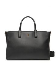 Tommy Hilfiger Torebka AW0AW17330 Czarny. Czarne shopper bag Tommy Hilfiger, bez wzorów, ze skóry, bez dodatków. Za 449.99 zł.