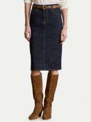 LAUREN RALPH LAUREN Spódnica ołówkowa 200P14644001 Niebieski Regular Fit. Niebieskie spódnice Lauren Ralph Lauren, bez wzorów, z bawełny, ołówkowe. Za 689.99 zł.