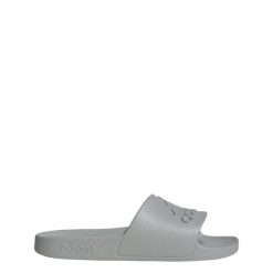 Klapki basenowe dla dorosłych Adidas Adilette Aqua. Szare klapki adidas, bez wzorów, sportowe, bez obcasa, bez zapięcia. Za 89.99 zł.