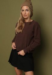 Brązowy Klasyczny Sweter z Wiskozą i Wełną Norpine. Brązowe swetry Born2be, bez wzorów, z jeansu, eleganckie, bez ramiączek. Za 109.99 zł.