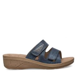 Klapki Inblu. Niebieskie klapki Inblu, bez wzorów, bez obcasa, bez zapięcia. Za 119.99 zł.