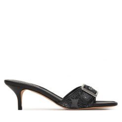 Klapki Coach. Czarne klapki Coach, bez wzorów, bez obcasa, bez zapięcia. Za 889.99 zł.