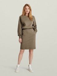 G-Star Sukienka w kolorze khaki rozmiar: XS. Brązowe sukienki G-Star, xs, bez wzorów, z bawełny, retro, bez kołnierzyka, bez ramiączek, midi. Za 171.68 zł.