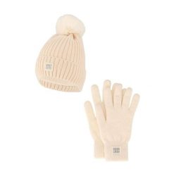 Zestaw damski Winter Thermo – czapka + rękawiczki – kolor złamanej bieli. Białe czapki zimowe HEAT KEEPER, bez wzorów, z poliesteru, sportowe. W wyprzedaży za 134.32 zł.
