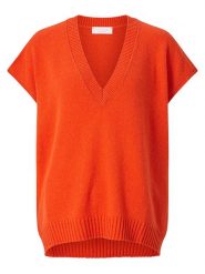 Rich & Royal Bezrękawnik w kolorze pomarańczowym rozmiar: L. Pomarańczowe spodnie materiałowe Rich & Royal, bez wzorów, z kaszmiru, krótkie. Za 117.45 zł.