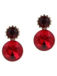 Otazu Pozłacane kolczyki-wkrętki z kryształami Swarovski rozmiar: onesize. Czerwone kolczyki Otazu, z kryształem, pozłacane. Za 43.99 zł.