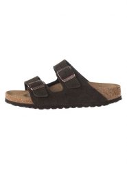 Birkenstock Skórzane klapki "Arizona" w kolorze ciemnobrązowym rozmiar: 41. Brązowe klapki Birkenstock, bez wzorów, ze skóry, klasyczne, bez obcasa, bez zapięcia. Za 412.34 zł.