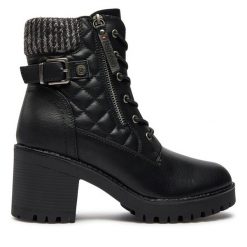 Botki Refresh. Czarne botki Refresh, bez wzorów, bez obcasa, na słupku, bez zapięcia. Za 159.99 zł.