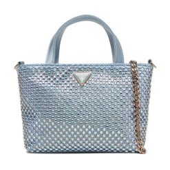 Torebka Guess. Niebieskie kopertówki Guess, z aplikacjami, wizytowe, bez dodatków. Za 589.99 zł.