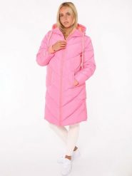 Zwillingsherz Płaszcz pikowany "Good Vibes Only" w kolorze różowo-pomarańczowym rozmiar: XL. Pomarańczowe płaszcze Zwillingsherz, xl, bez wzorów, bez kaptura. Za 334.60 zł.