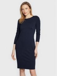 Lauren Ralph Lauren Sukienka codzienna 250863910002 Granatowy Regular Fit. Niebieskie sukienki Lauren Ralph Lauren, na co dzień, bez wzorów, z wiskozy, bez kołnierzyka, bez ramiączek, proste. Za 579.99 zł.