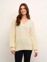 Kaffe Sweter Katinka 10507747 Écru Loose Fit. Swetry Kaffe, s, bez wzorów, z syntetyku, bez ramiączek. Za 159.99 zł.