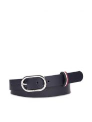 Tommy Hilfiger Pasek Damski Chic 2.5 Corp AW0AW16169 Granatowy. Niebieskie paski Tommy Hilfiger, bez wzorów, ze skóry. Za 129.99 zł.