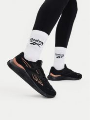 Reebok Buty na siłownię EOSK-NANOFLEX TR 3 100263281 Czarny. Czarne buty treningowe Reebok, bez wzorów, z materiału, bez zapięcia, na fitness i siłownię. Za 329.99 zł.