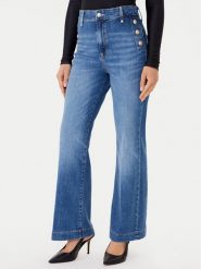 Guess Jeansy W5GA0P D5Q01 Niebieski Wide Leg. Niebieskie jeansy Guess, z aplikacjami, z bawełny. Za 529.99 zł.
