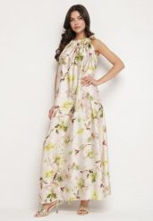 Zielona Satynowa Sukienka w Kwiaty Fenaresia. Zielone sukienki Born2be, na co dzień, bez wzorów, z satyny, eleganckie, bez kołnierzyka, bez ramiączek, proste. Za 159.99 zł.