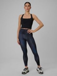 Legginsy fitness szybkoschnące damskie. Szare legginsy sportowe 4f, l, bez wzorów, z dzianiny, z podwyższonym stanem, do biegania. Za 159.99 zł.