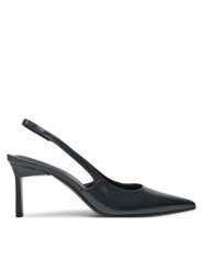 Calvin Klein Sandały Heel Slingback Pump 70 Saff Lth HW0HW02068 Czarny. Czarne sandały Calvin Klein, bez wzorów, ze skóry, bez obcasa, na szpilce, bez zapięcia. Za 559.99 zł.