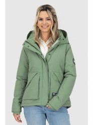 Alife and kickin Kurtka zimowa "NaomiAK" w kolorze zielonym rozmiar: L. Zielone kurtki Alife and Kickin, na zimę, l, bez wzorów, z puchu, bez kaptura. Za 305.29 zł.