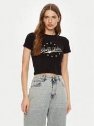 Guess T-Shirt W5RI59 J1314 Czarny Regular Fit. Czarne t-shirty Guess, l, z aplikacjami, z bawełny, bez kołnierzyka, bez ramiączek. Za 89.99 zł.