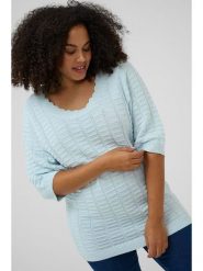 KAFFE curve Sweter w kolorze błękitnym rozmiar: M. Niebieskie swetry KAFFE curve, m, bez wzorów, bez ramiączek. Za 149.95 zł.