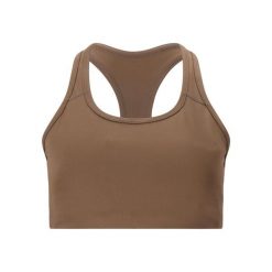 Damski tank top Athlecia Myolie. Brązowe biustonosze sportowe Athlecia, bez wzorów, z elastanu, na fitness i siłownię. Za 151.00 zł.