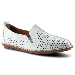 Białe Półbuty Damskie Artiker Wygodne Lekkie Buty. Białe półbuty wsuwane Artiker, na lato, bez wzorów, z gumy, bez obcasa. Za 159.00 zł.