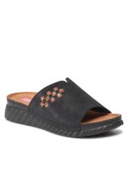 Go Soft Klapki EST-2299-02 Czarny. Czarne klapki GO SOFT, bez wzorów, ze skóry, bez obcasa, bez zapięcia. Za 149.99 zł.