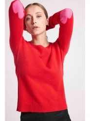 Maison Héritage Cashmere Kaszmirowy sweter w kolorze czerwonym rozmiar: M. Czerwone swetry Maison Héritage Cashmere, m, bez wzorów, z kaszmiru, bez ramiączek. Za 524.62 zł.