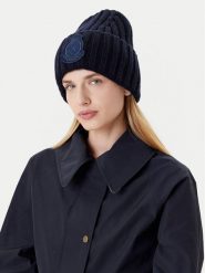 Tommy Hilfiger Czapka Th Crest Fluffy AW0AW18210 Granatowy. Niebieskie czapki zimowe Tommy Hilfiger, bez wzorów, z materiału. Za 349.99 zł.