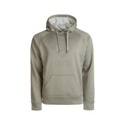 Bluza z kapturem unisex DUERO V3 z logo i kieszenią z przodu. Szare bluzy IZAS, l, bez wzorów, sportowe, bez ramiączek, z kapturem. Za 226.04 zł.