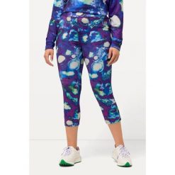 Damskie Funkcjonalne legginsy 3/4 kieszeń na zamek wysoki stan. Niebieskie legginsy Ulla Popken, bez wzorów, z materiału. Za 244.99 zł.