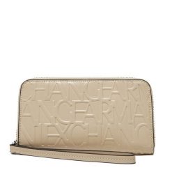 Portfel Armani Exchange. Brązowe portfele Armani Exchange, bez wzorów. Za 239.99 zł.