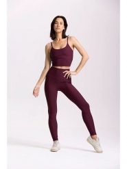 Onamaste Legginsy sportowe "Lotus" w kolorze bordowym rozmiar: L/XL. Czerwone legginsy Onamaste, bez wzorów, z materiału, sportowe. Za 140.53 zł.